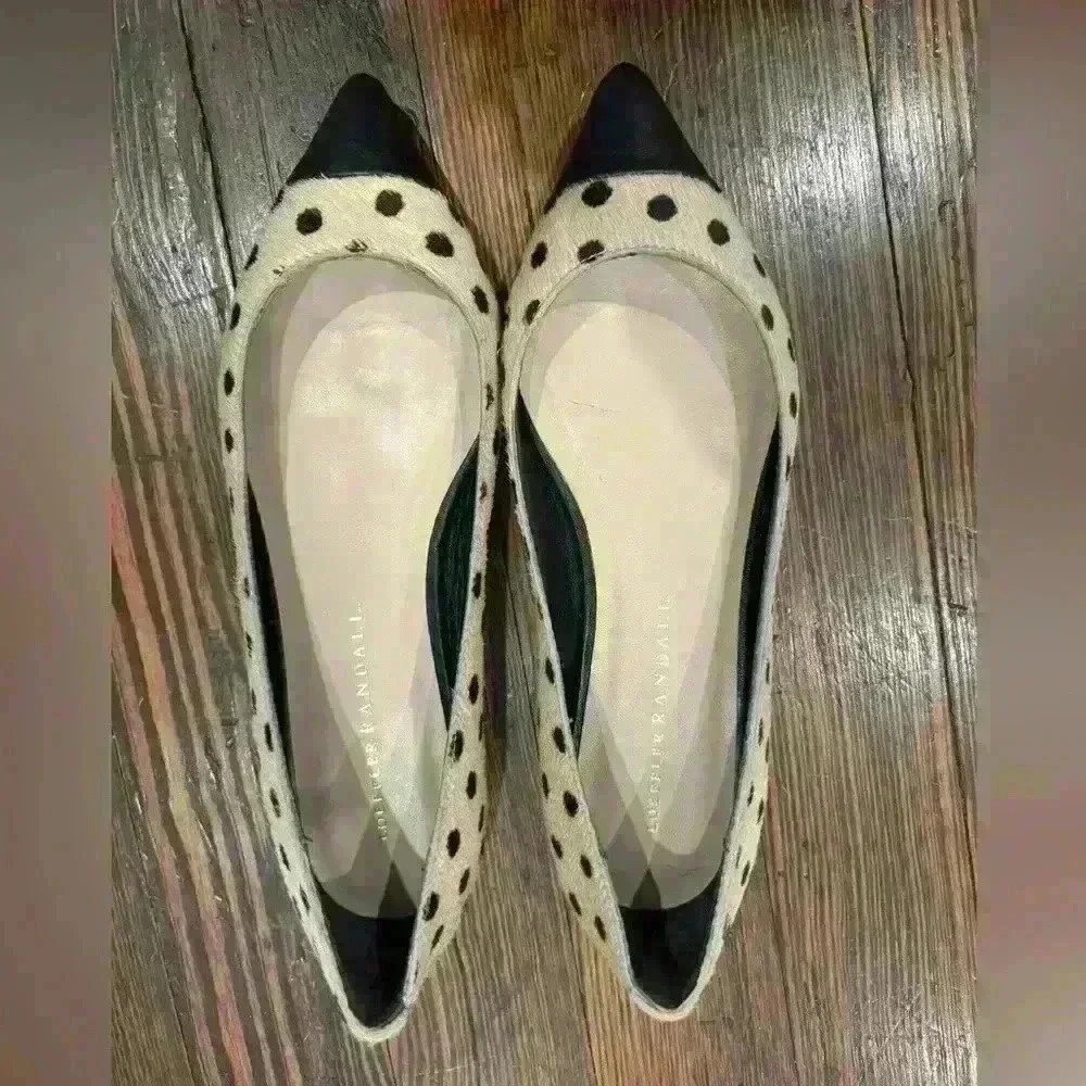 Designer Loeffler And Randall Calfskin Pointed Toe Flats Sz 5.5